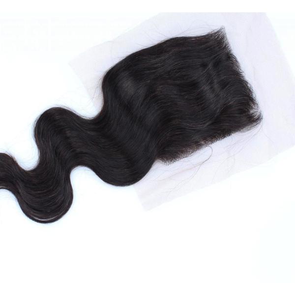 Hot Selling Natural Color Body Wave 8A Grade Virgin Peruvian Hair Silk Top Lace Closure