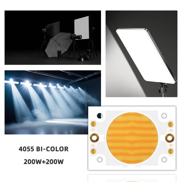 200w + 200w Dual Color Cob Led Chip 4055 Dimmable High Power Led Chip Para Luz Fotográfica