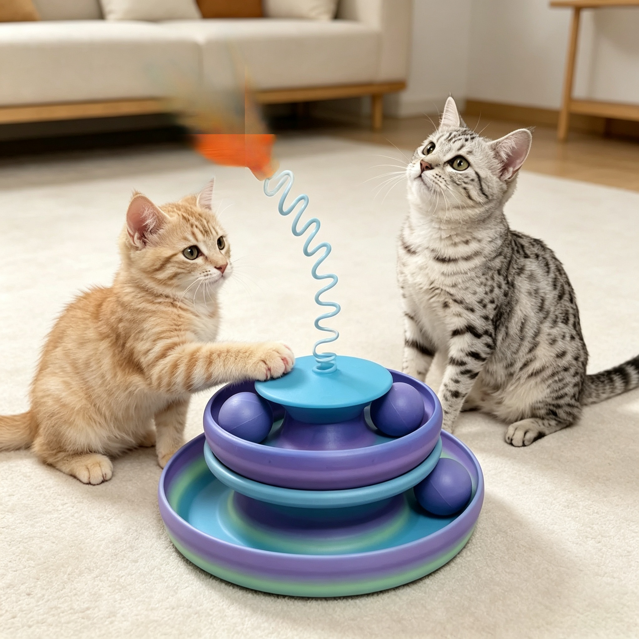 Multi Layer 3D Printed Pet Accessories Detachable Cat Turntable Toy For Indoor
