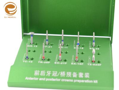 Dental Diamond burs kit Front and rear teeth crown preparation kit