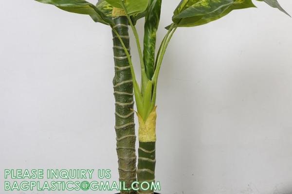 Artificial Golden Dieffenbachia Plant 43 Inch Tall Fake Tropical Lifelike Tree in Pot Silk Faux Dark Green Plant