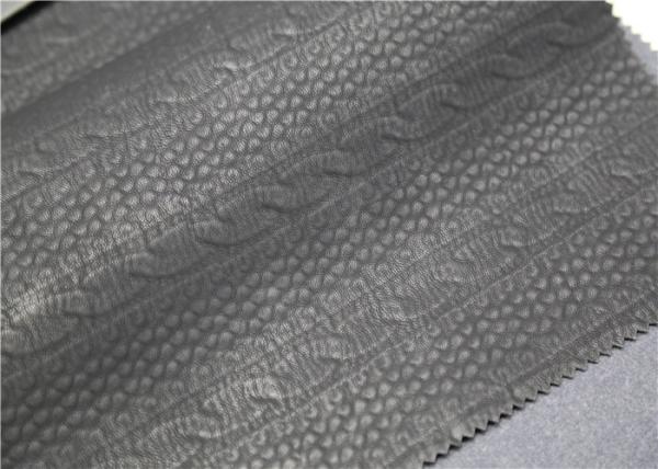 Carbon Black PU Washed Leather Handfeeling No Fading For Clothing Fabric