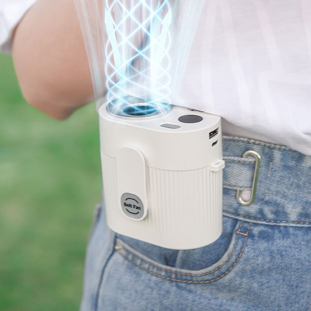 Wholesale 8000mAh Emergency Power Bank Portable Outdoor Cooling Fan Factory Direct Hanging Neck Waist Fan