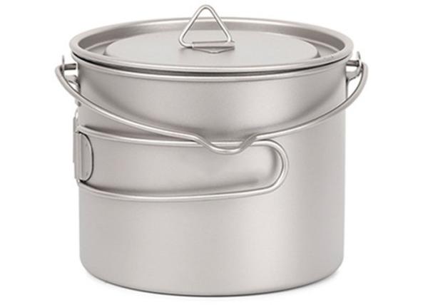 Durable Titanium Camping Parts Pure Titanium Cooking Pot 2 In 1 Design 1100ml 900ml