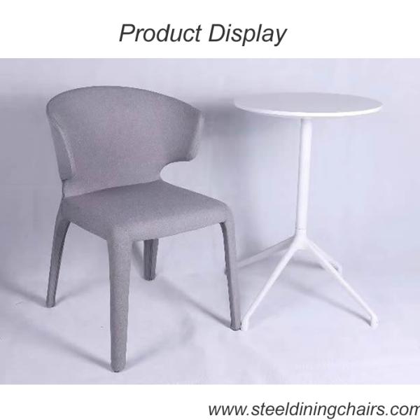 ISO9001 1.5MM 6KG Metal Dining Chairs With Upholstered Seats