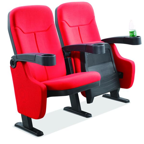 Standard Size Red Frabic Movie Theater Chairs / Stadium Theater Seating