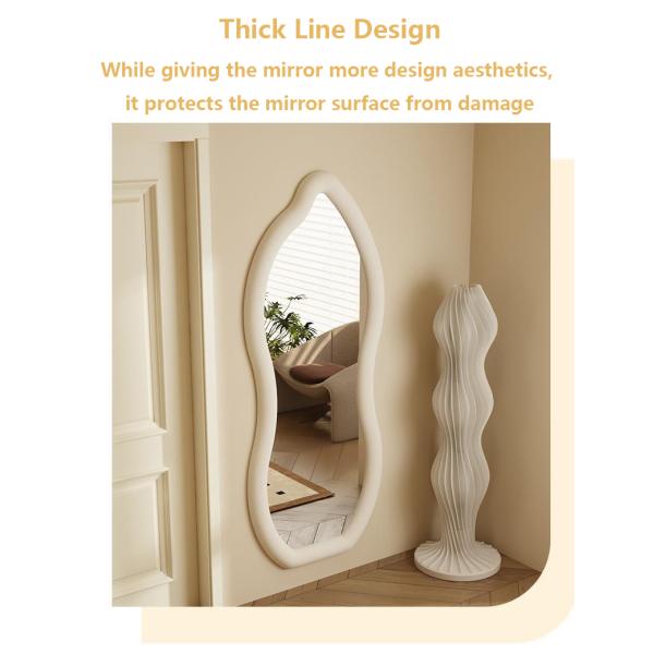 Standing Wavy Oversized Arched Floor Mirror 71x32 Dressing Room