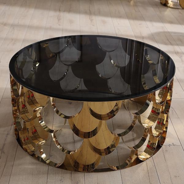 Round Dia 100cmx45cm  SS Coffee Table for Italian Contemporary Living Room
