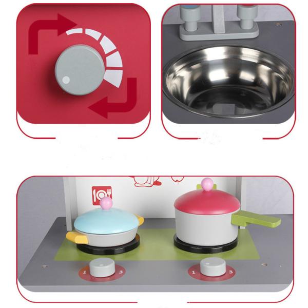 Игра роли дома 84cm деревянная устанавливает еду игры роли головоломки 60cm деревянную