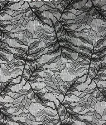 145CM Elastic Black Stretch Lace Fabric Trim For Women Dress