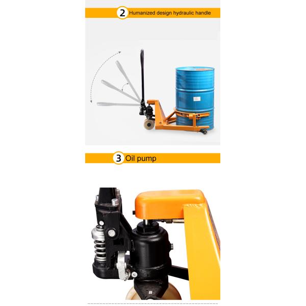 Sinolift HJ365 hand hydraulic 55 gallon oil drum pallet truck