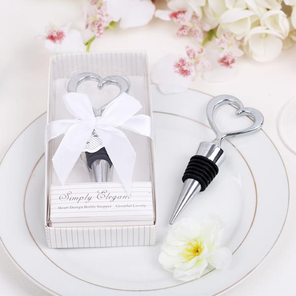 Wedding Gifts Heart Design Metal Bottle Stopper Favors