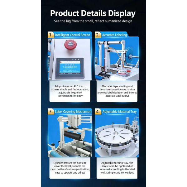 Semi-automatic round bottle labeling machine CH-311D for beer and wine, glass bottle and plastic bottle round tube labeling machine