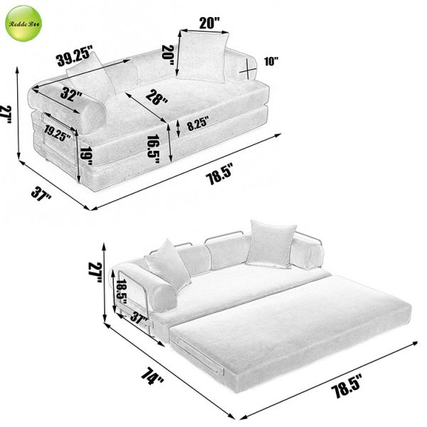 Multiple Combinations Striped Fabric Sofa Bed For Living Room Furniture Vacuum Packed Floor Compression Sofa Bed Couch