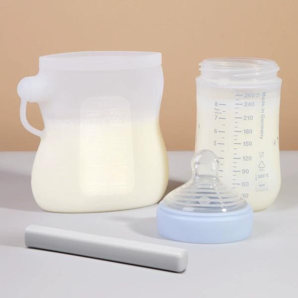Premium Food-Grade Silicone Breast Milk Storage Bags – Reusable, Leak-Proof, Heat Resistant From -40°C To 230°C, Microwave & Freezer Safe, BPA-Free，Easy To Clean, Perfect For Modern Moms