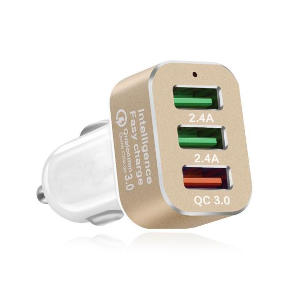 Quick Charger 3.0 42W  USB 3 Ports Cell Phone Car Charger