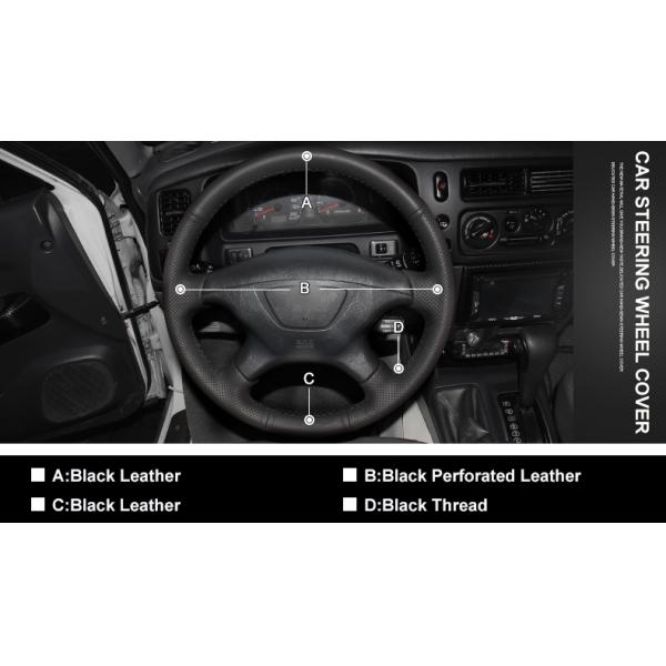 Custom Hand Sewing Artificial Leather Steering Wheel Cover for Mitsubishi Pajero Montero 2004