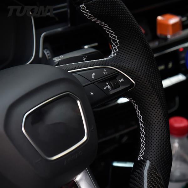 Black Perforated Leather Audi Carbon Fiber Steering Wheel LED Display