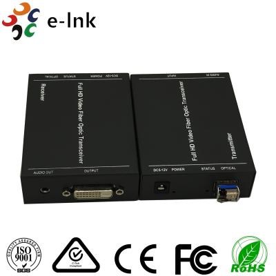 Vídeo do conector DVI do LC à transmissão dianteira audio estereofônica externo do apoio do conversor da fibra