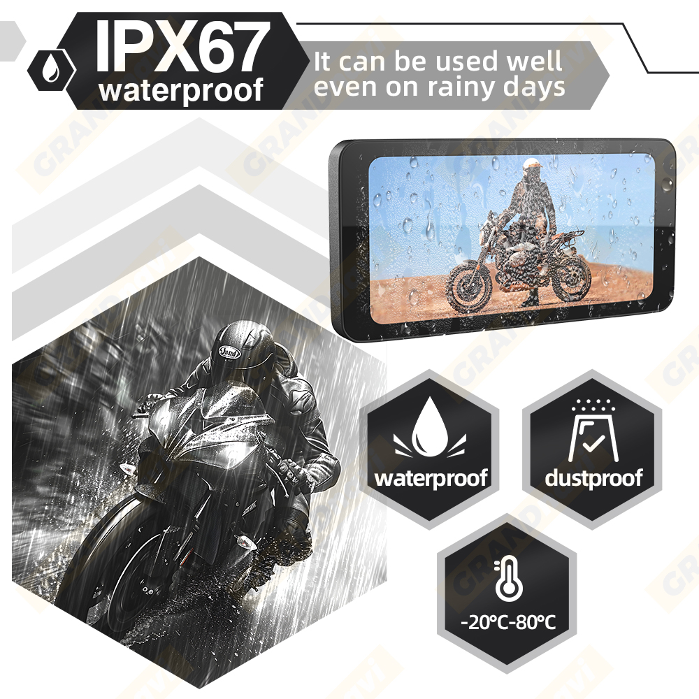 6.3 дюймовый GPS завод IP67 водонепроницаемый Android Авто Carplay сенсорный экран Монитор Мотоцикл портативное навигационное устройство