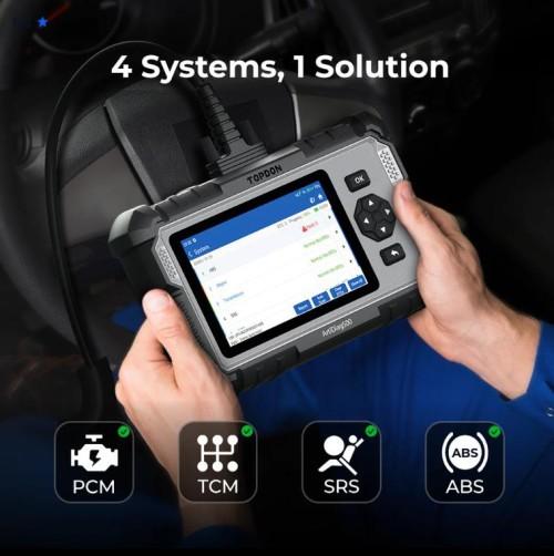 TOPDON ArtiDiag 500 5 Herramienta de escaneo - PCM/TCM/ABS/SRS 4 Sistemas y 6 funciones de restablecimiento Actualizaciones de por vida Tecnología AutoVIN Flujo gráfico de datos en vivo