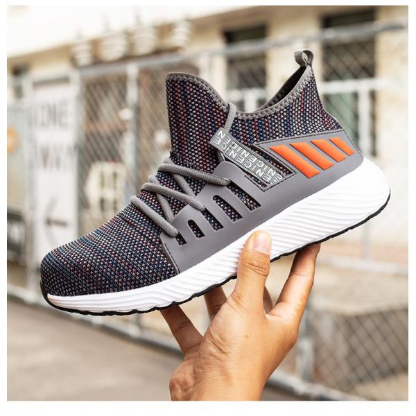 Breathable Flying Knit Work Shoes Comfortable Safety Shoes Kevlar Midsole Steel Toe EVA Sole