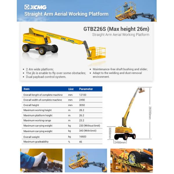 XCMG Telescopic Boom Crane Aerial Work Platform For Construction Area