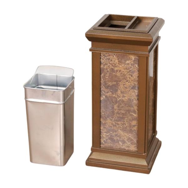 Hotel Lobby Stainless Steel Trash Can Smoking Area Elevator Entrance with Ashtray Floor-standing Vertical Peel Bucket