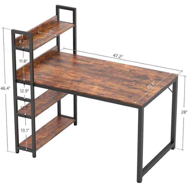 Steel Wood L Shaped Office Desk L Shaped Work Table With Storage Shelves