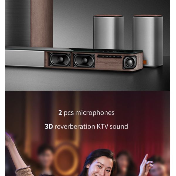 Home Theater System 3D Surround Sound Bar Wooden With Dolby Digital Amplifier