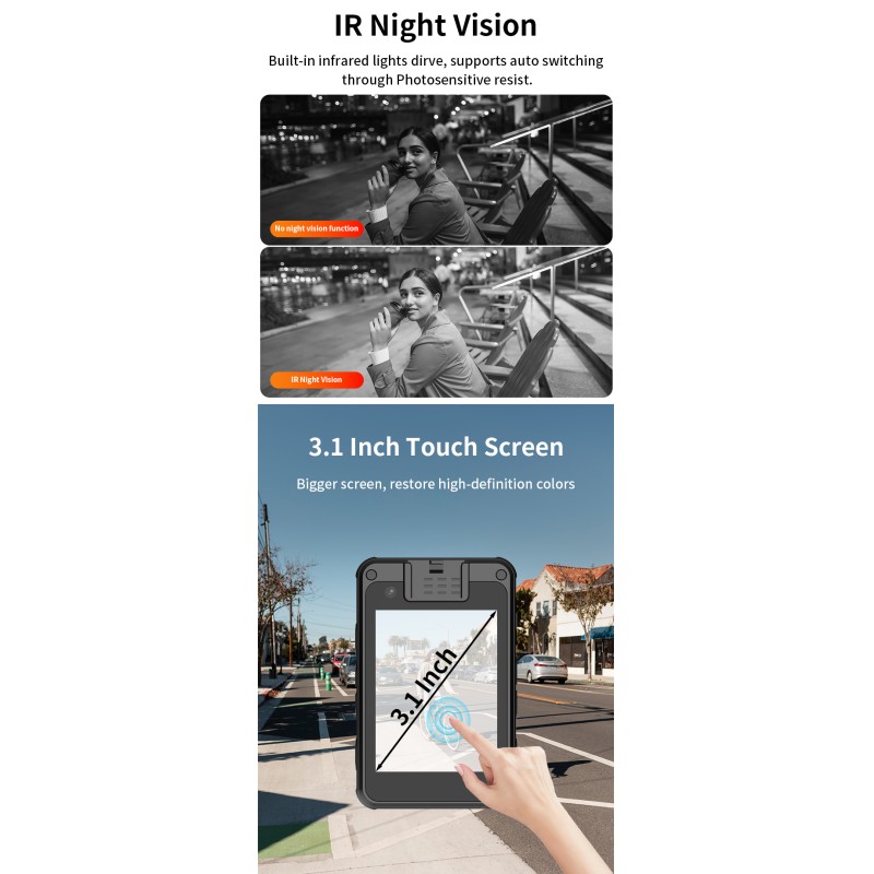 Brand New 5G 4K Mini Body Worn Camera with IR Night Vision GPS Dual Lens Audio Hidden Body Camera Recorder for Security Patrols