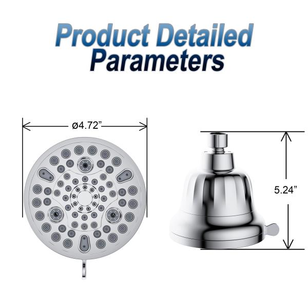 Wall Mountd Installation 7 Function ABS Top Shower Head with Filter and Brass Finish