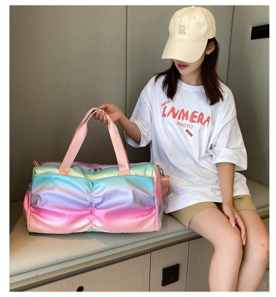 Gym Bag Sports Duffle Bag With Wet Pocket Weekender Overnight Bag With Waterproof Shoe Pouch And Air Hole For Girls Kids Women Travel Foldable Bag