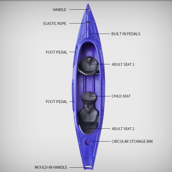 Youth 2 Person Sit In Kayak Huarui Small Sea Fishing Boat 4.0m*0.82m
