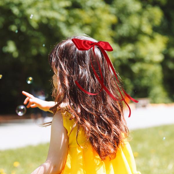 Ручная работа Красочные девушки волосы луки MSD Сатин ленточка застежки для волос в красный черный и розовый