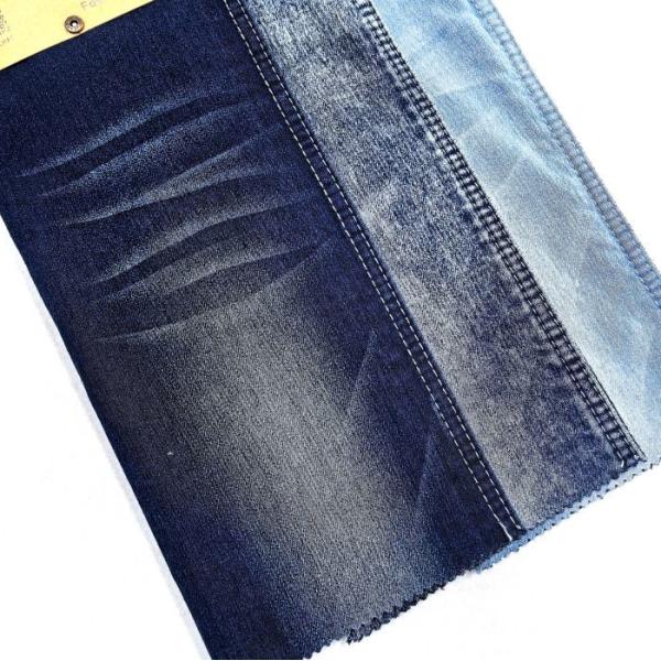 Kid Or Man Dark Blue Fake Knit Denim Fabric Soft 9.5oz India