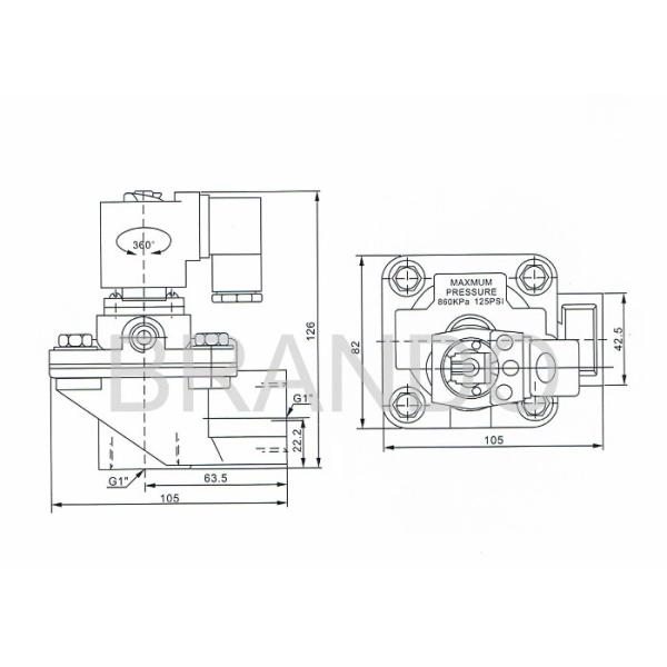 CA25T Thread Pneumatic Pulse 110V AC Solenoid Valve , 1 Inch Solenoid Valve