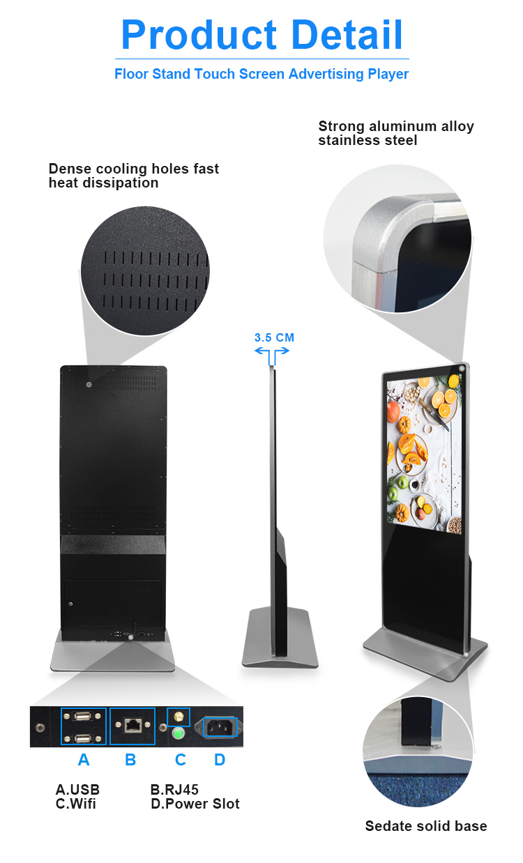 NFC 500nits касание Signage 55 цифров афиши Lcd дюйма емкостное