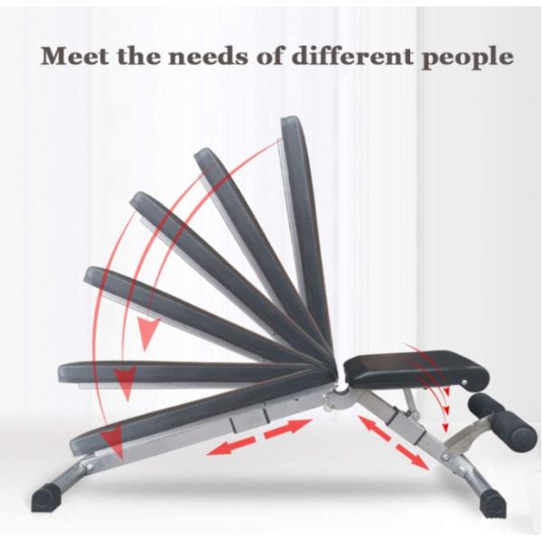 Customized Adjustable Black PU Steel Bench Workout Equipment Home Gym