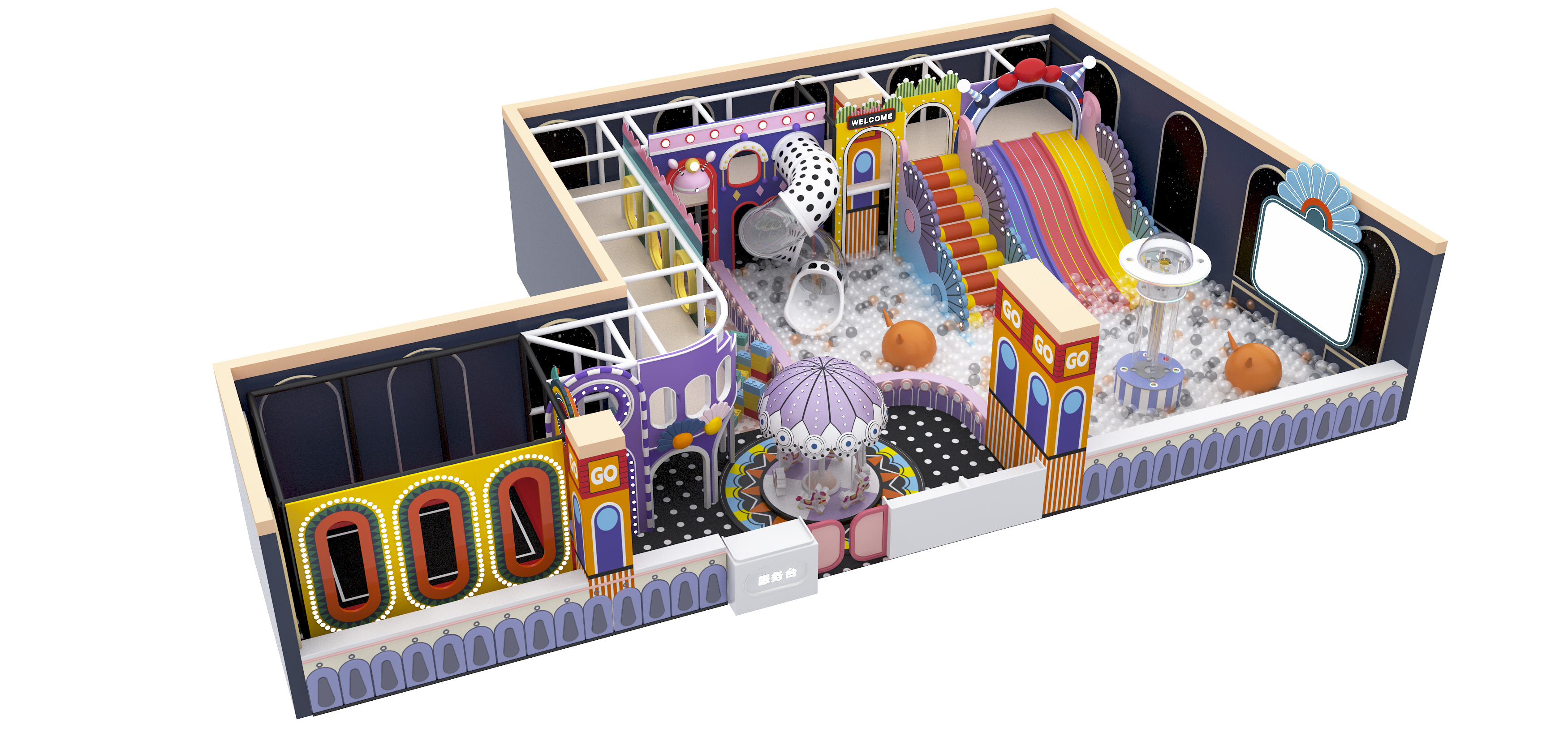 Orange Sports Style Indoor Soft Play & Fitness Park | Commercial Kids Leisure Playground for Mall FEC