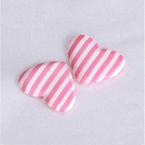 Stripe Satin Ultrasonic Embossing Flowers Crafts Heart Padded Valentines Day Decoration