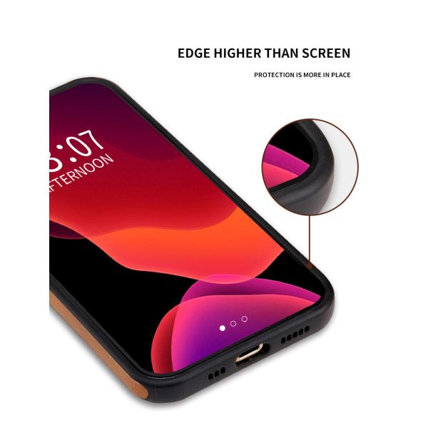 iPhone 15 Pro Max PU Leather Back Cover Card Slot Holder Slim Vintage Mobile Phone Case