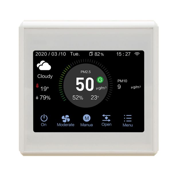 WiFi RS485 Smart HVAC Controller PM2.5 CO2 TVOC Monitoring For Fresh Air System