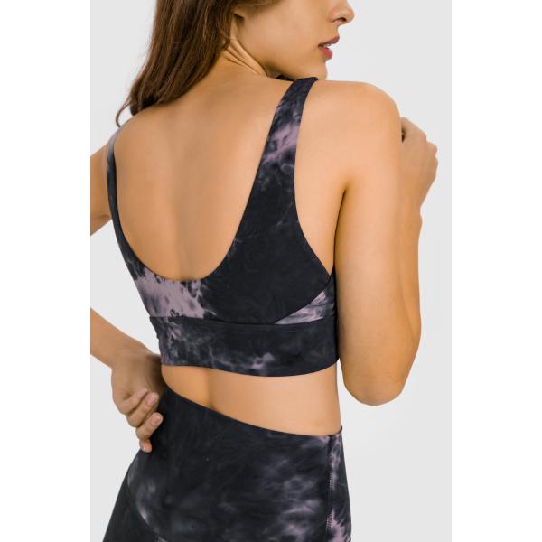 Women Tie Dye Workout Sets 2 Piece U Type Sports Bra And Yoga Pants Set
