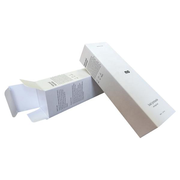 Facial Cleanser Essence Liquid Packaging White Embossing Paper Boxes With Foil Stamping Skincare Box For Cosmetic Perfume