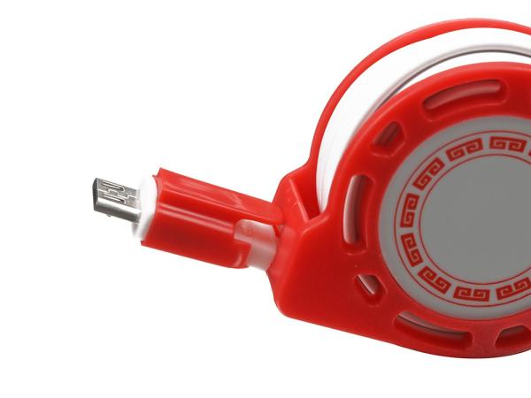 White Pink Blue USB Extension Cable Reel Micro 8pin For IPhone Android SZX-MF-105