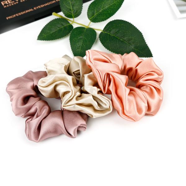 Custom 22mm Mulberry Silk Scrunchies 0.03kg Elastic Hair Bands