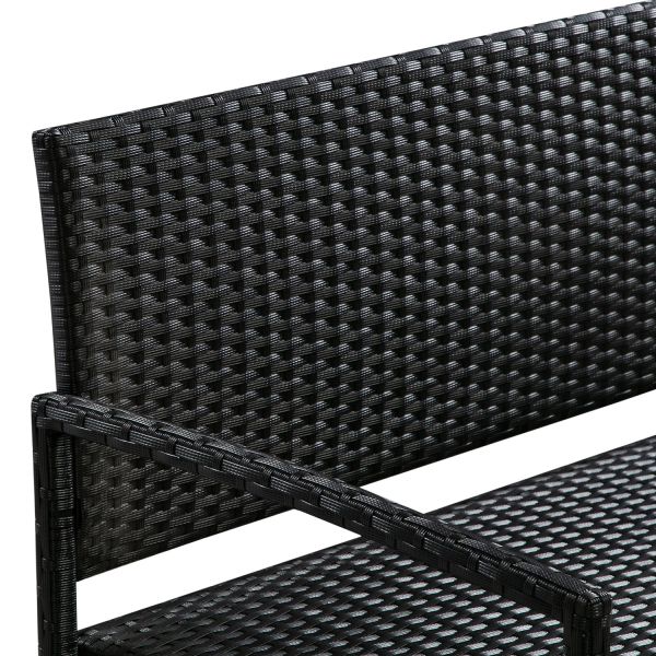 Garden Furniture Bistro Set Wicker Chair Hot Sale Iron Outdoor Rattan Seat Storage Function Chair Loveseat Storage