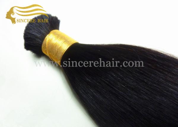50 CM Remy Human Hair Extensions, 20 Black Straight Real Remy Human Hair Bulk Extensions For Sale