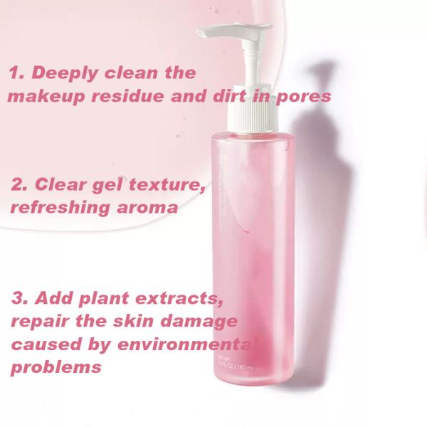 Gel Nettoyant Visage Doux pour la Peau Naturelle Marque Privée Démaquillant Quotidien - Parfum Pêche